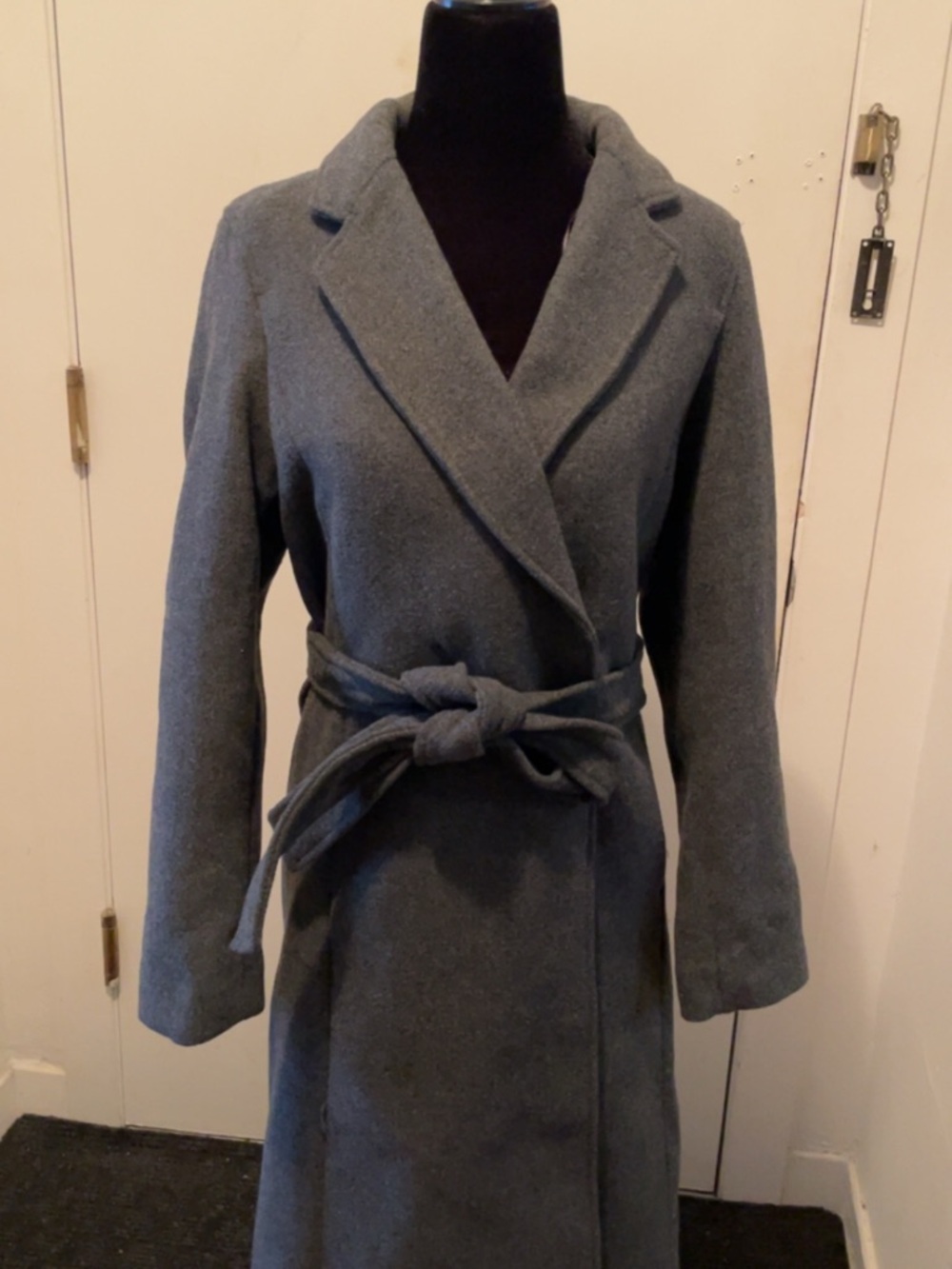 H&M Gray Wrap Belted Trench Coat